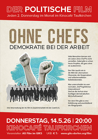 Filmplakat "Ohne Chefs" - Kinocafé am 14.5.26